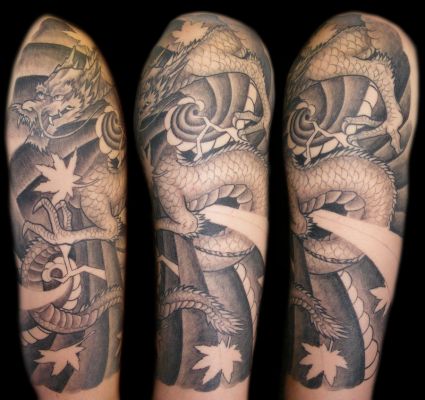 Japanese Dragon Tats On Sleev